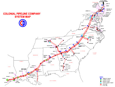 Colonial Pipeline routes