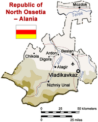 map of North Ossetia-Alania