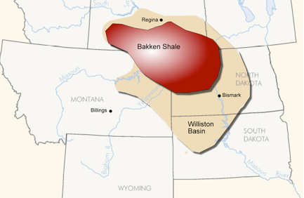 Bakken shale map
